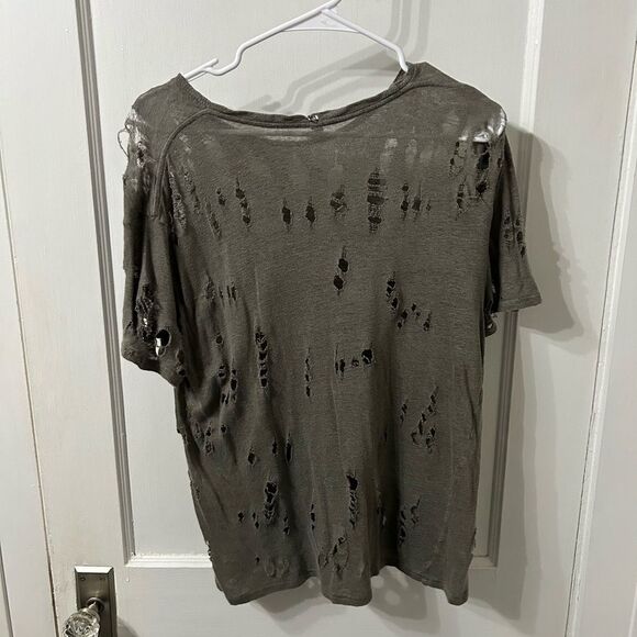 IRO Green Short Sleeve Distressed Tee - Picture 3 of 3